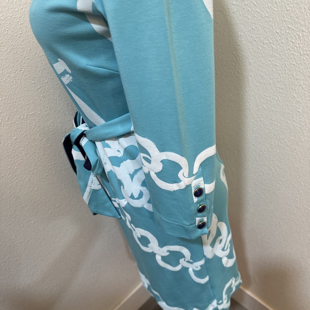 Lilly Pullitzer Jonah Posh Ponte KeyChain Print Belted Rayon Dress Small - Picture 7 of 11